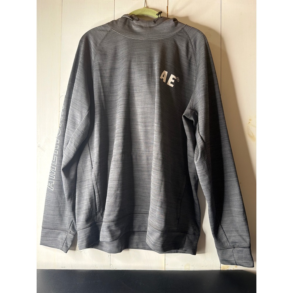 American Eagle Mens XL Gray Flex Graphic Performance Hoodie